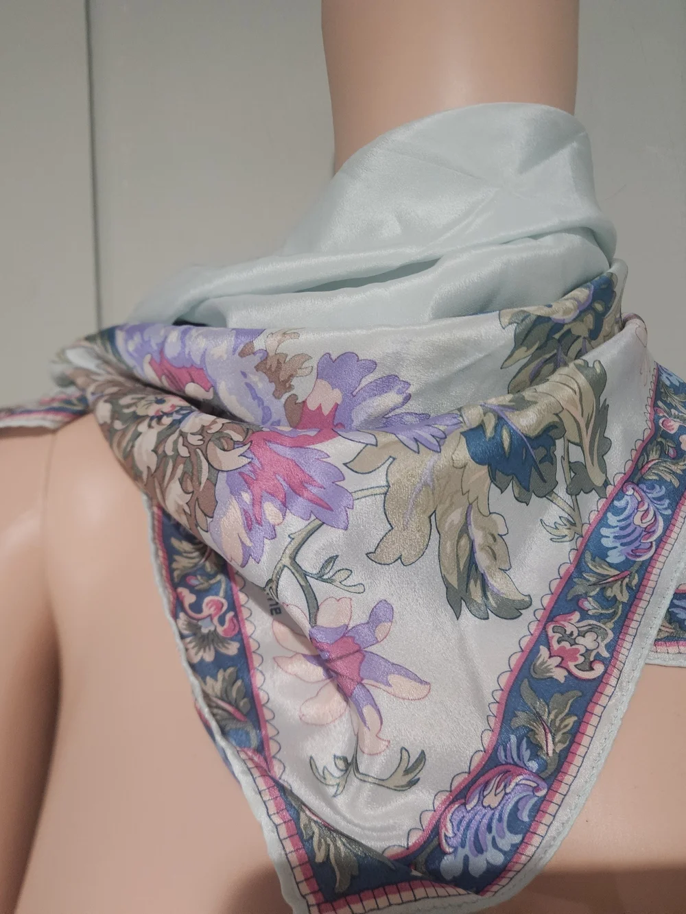Vintage Liz Claiborne 100% Silk Floral Garden Square Scarf Made in Japan